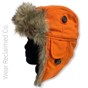 American Eagle Orange Faux Fur Trapper 